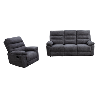 Salon 3 et 1 places Coral gris foncé