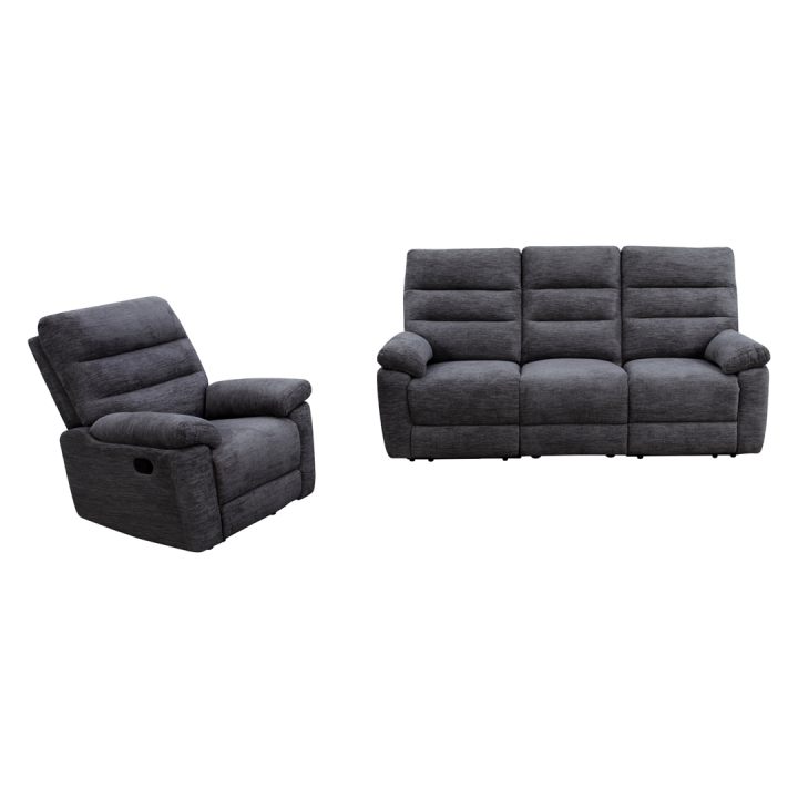 Salon 3 et 1 places Coral gris foncé