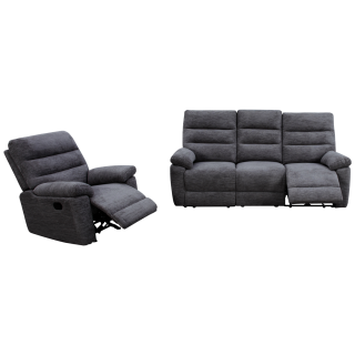 Salon 3 et 1 places Coral gris foncé