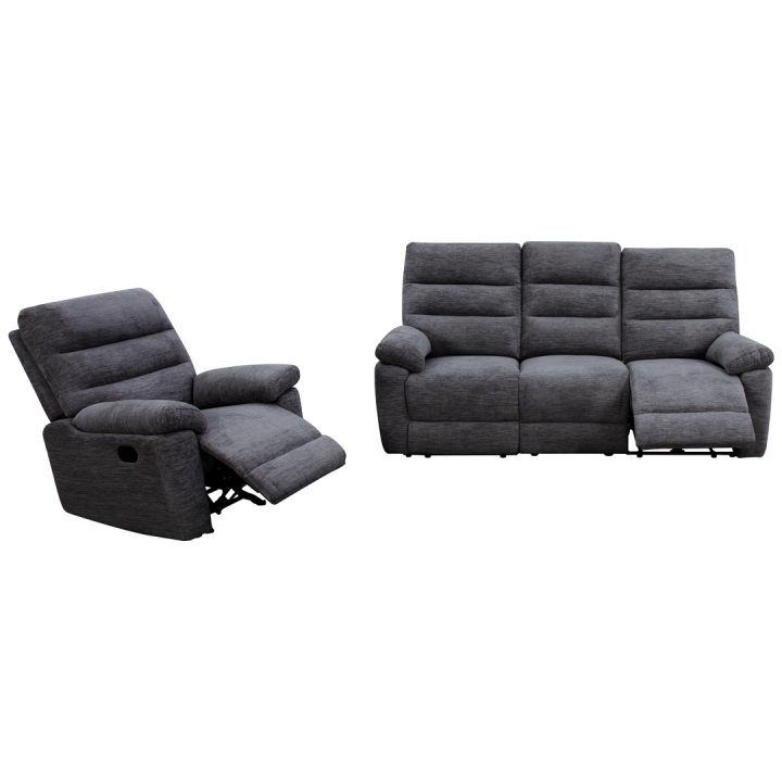 Salon 3 et 1 places Coral gris foncé
