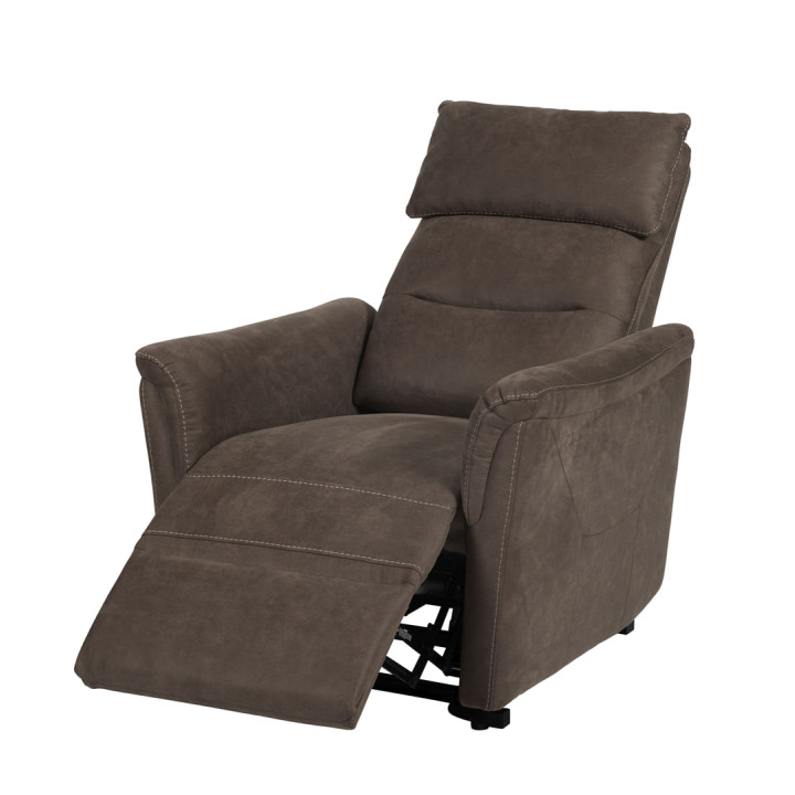 Fauteuil releveur Mayenne en tissu gris foncé