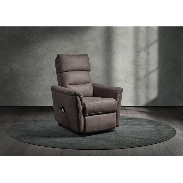 Fauteuil releveur Mayenne en tissu gris foncé