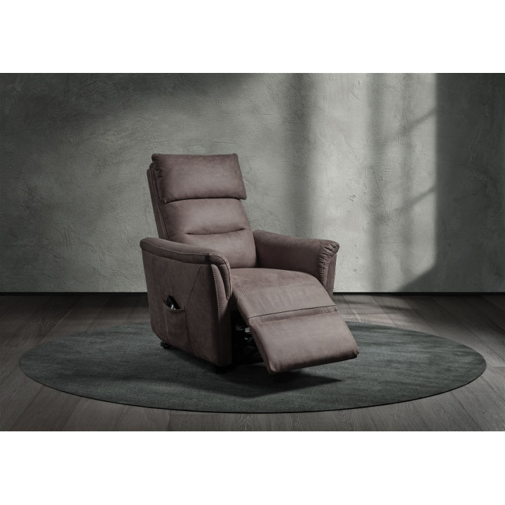 Fauteuil releveur Mayenne en tissu gris foncé