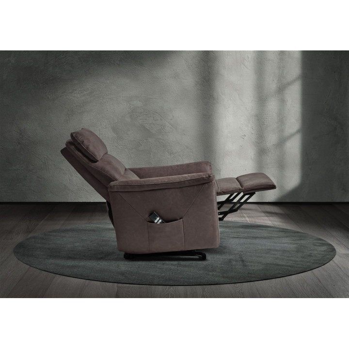 Fauteuil releveur Mayenne en tissu gris foncé
