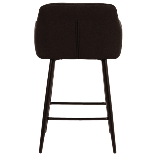 Tabouret de bar avec accoudoirs Rox en tissu noir