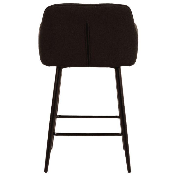 Tabouret de bar avec accoudoirs Rox en tissu noir