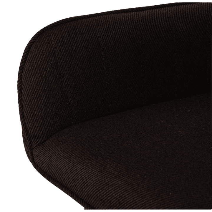 Tabouret de bar avec accoudoirs Rox en tissu noir