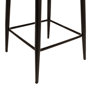 Tabouret de bar avec accoudoirs Rox en tissu noir
