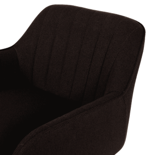 Tabouret de bar avec accoudoirs Rox en tissu noir