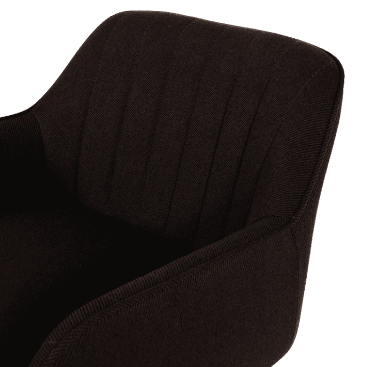 Tabouret de bar avec accoudoirs Rox en tissu noir