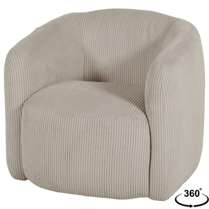 Fauteuil Alken pivotant Beige