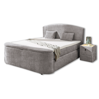 Boxspring Pia 180 cm en tissu gris clair