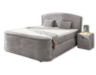 Boxspring Pia 180 cm en tissu gris clair