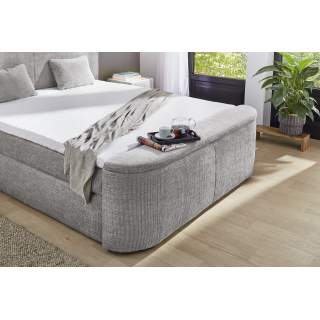 Boxspring Pia 180 cm en tissu gris clair