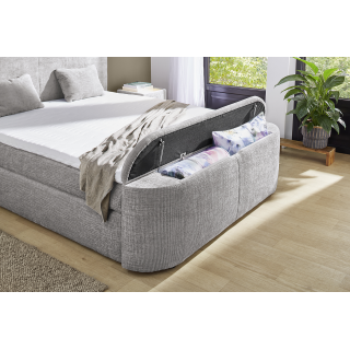 Boxspring Pia 180 cm en tissu gris clair