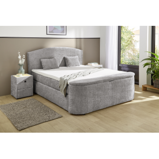 Boxspring Pia 180 cm en tissu gris clair