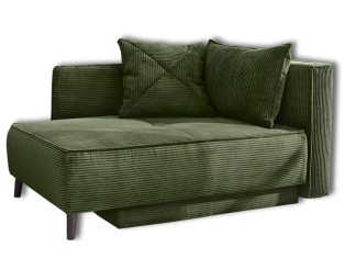 Recamiere en tissu cotelé vert Rex