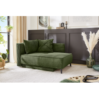 Recamiere en tissu cotelé vert Rex