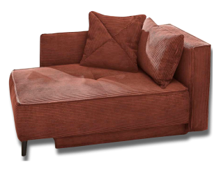Recamiere velours cotelé rouille REX 426/31