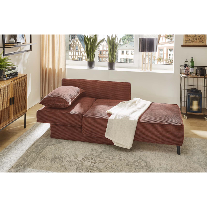 Recamiere velours cotelé rouille REX 426/31
