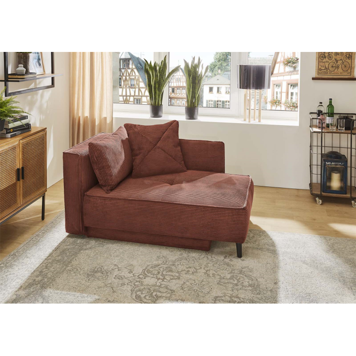 Recamiere velours cotelé rouille REX 426/31