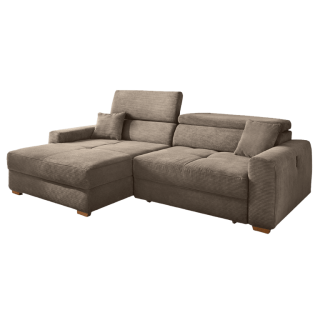 Canapé d'angle avec chaise longue éléctriques Slider taupe