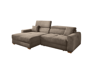 Canapé d'angle avec chaise longue éléctriques Slider taupe