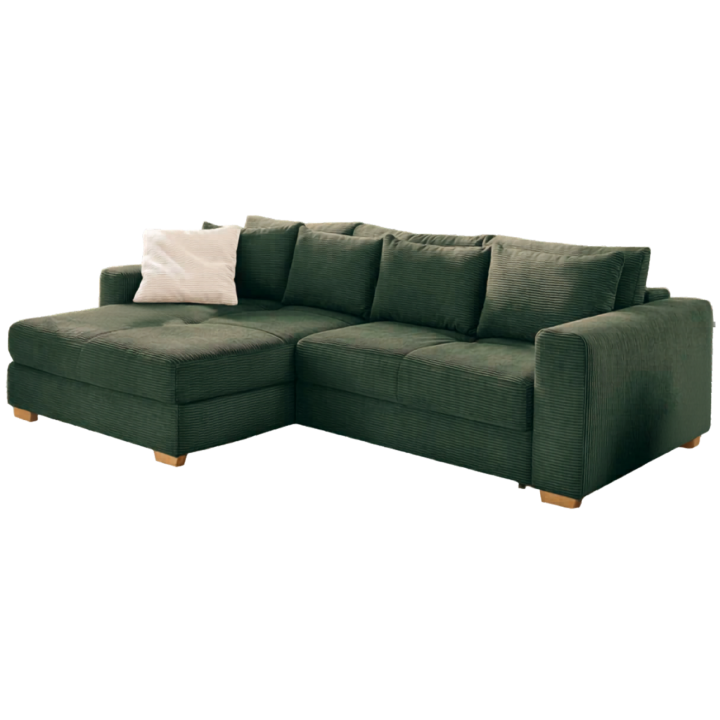 Kampen canapé d'angle convertible Vert