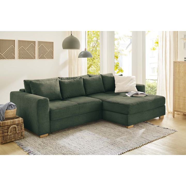 Kampen canapé d'angle convertible Vert