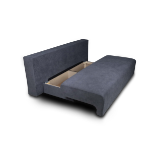 Georgia gris foncé - Canapé convertible avec coffre de rangement