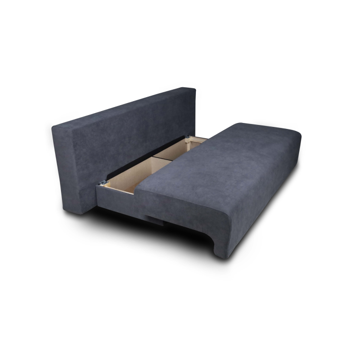 Georgia gris foncé - Canapé convertible avec coffre de rangement