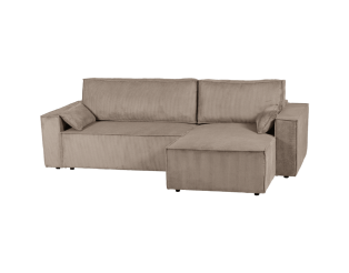 Charlotte beige cotelé - Convertible et reversible avec coffre