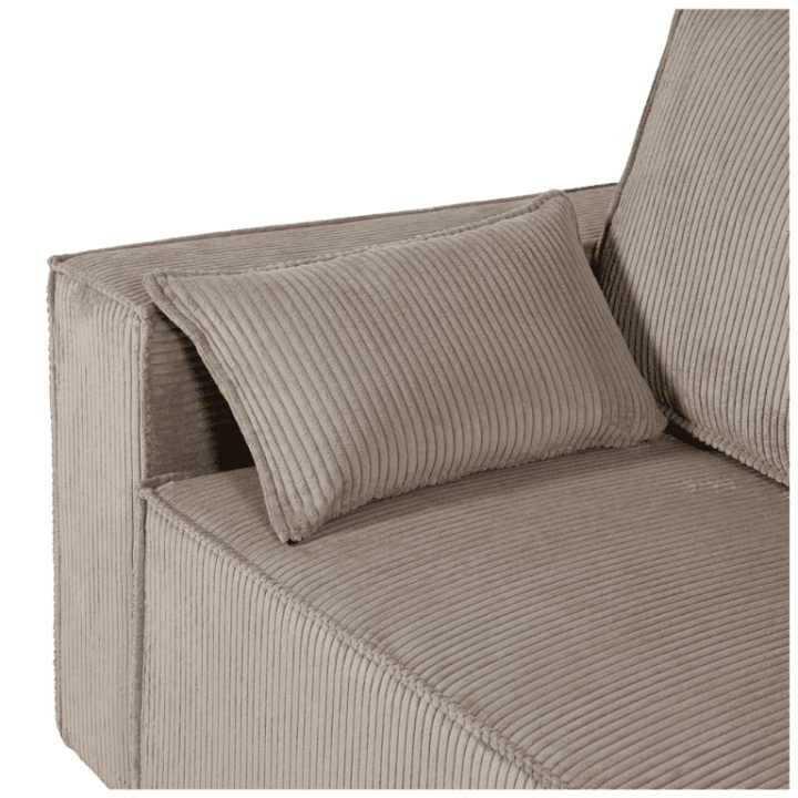 Charlotte beige cotelé - Convertible et reversible avec coffre