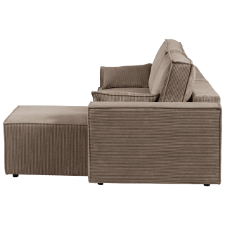 Charlotte beige cotelé - Convertible et reversible avec coffre