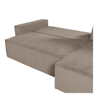Charlotte beige cotelé - Convertible et reversible avec coffre