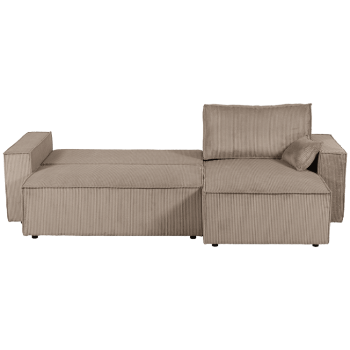 Charlotte beige cotelé - Convertible et reversible avec coffre