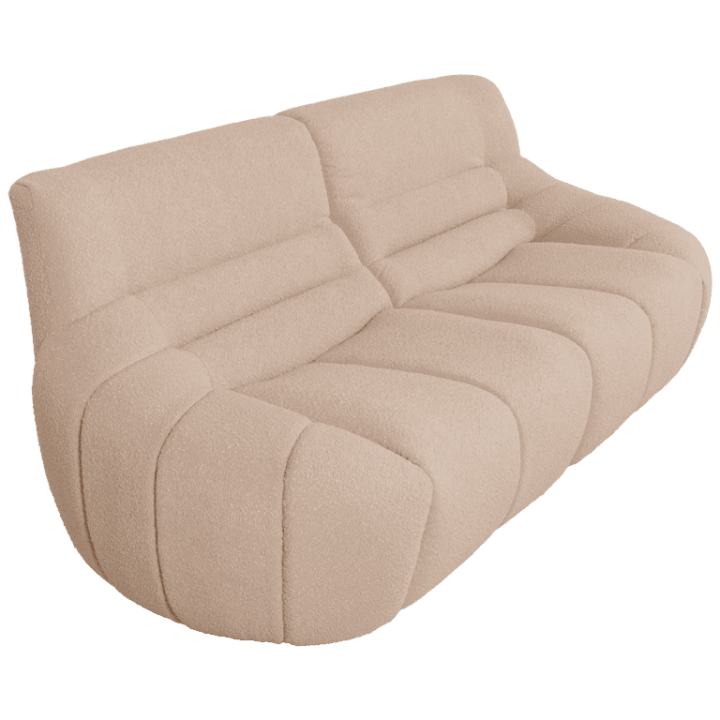 Canapé 3 places en tissu bouclé beige LOUA 2225