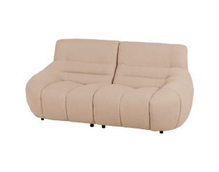 Canapé 2 places en tissu bouclé beige LOUA 2225