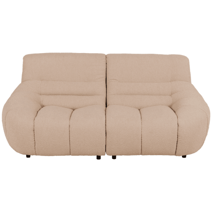 Canapé 2 places en tissu bouclé beige LOUA 2225