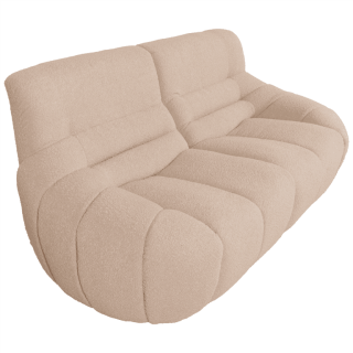 Canapé 2 places en tissu bouclé beige LOUA 2225