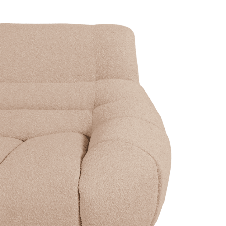 Canapé 2 places en tissu bouclé beige LOUA 2225