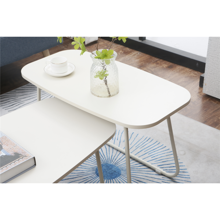 ELIAS - SET DE 2 TABLES BASSES CREAM JESF