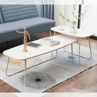 ELIAS - SET DE 2 TABLES BASSES CREAM JESF