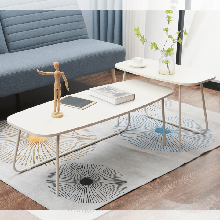 ELIAS - SET DE 2 TABLES BASSES CREAM JESF