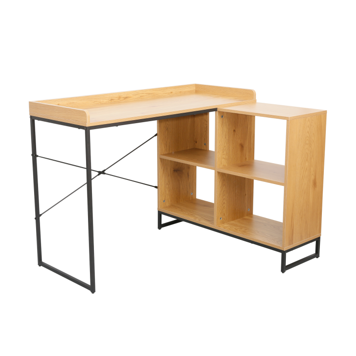 Bureau d'angle avec étagères ELIO