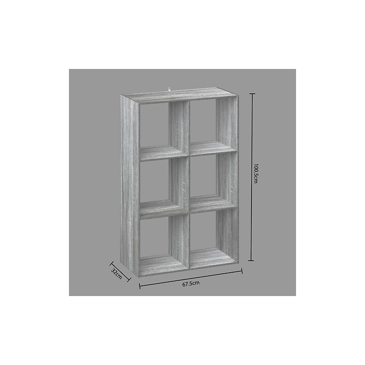 Etagère 6 cases Modul gris - 139909 A