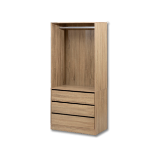 Dressing penderie avec 3 tiroirs black - 193640