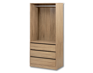 Dressing penderie avec 3 tiroirs black - 193640