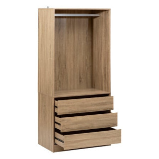 Dressing penderie avec 3 tiroirs black - 193640