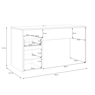 Ensemble Modultrick - Bureau 140 cm avec Surmeuble